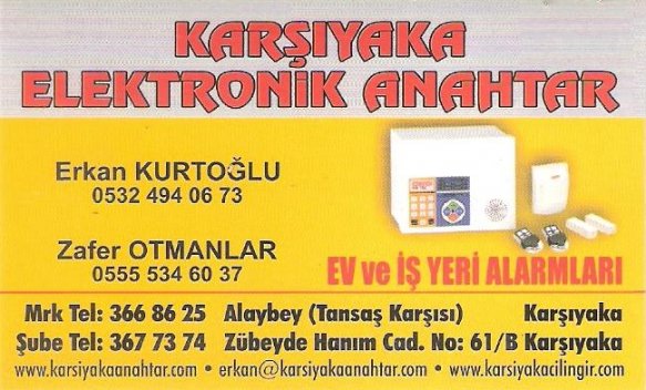 KARŞİYAKA YALE EV VE İŞYERİ ALARMI, ÇİLİNGİR BOSTANLI ,MAVİŞEHİR AKSOY, ÇİĞLİ NERGİZ