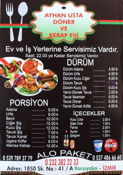 ALAYBEYDE DÖNERCİ ,KEBAPÇI, TAVUK İSKENDER ,NERGİZDE ,BAHÇELİEVLERDE KEBAPÇI