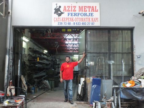 AZİZ METAL NARLIDERE,BALÇOVA FERFORJE,ÇELİK ÇATI,OLUK,DEMİR DOĞRAMA,OTOMATİK KAPI