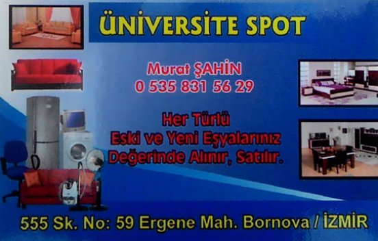 BORNOVADA İKİNCİ EL EŞYA ALANLAR ,BORNOVADAKİ SPOTÇULAR,SPOTÇU BORNOVA
