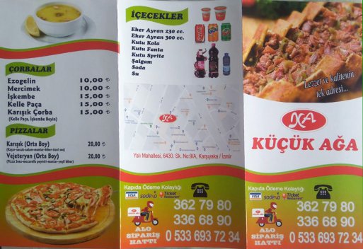 KARŞIYAKADA PİDECİ, ŞEMİKLERDE PİDECİ, MAVİŞEHİR ATAKENTTE PİDE KEBAP, KÜÇÜK AĞA