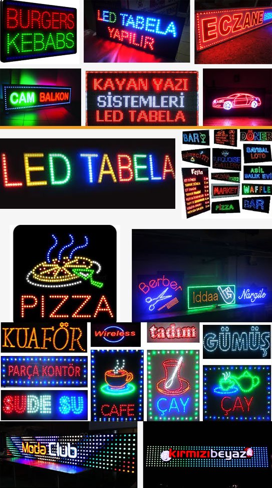 İZMİRDE LED TABELA İMALATI, İZMİR ÇOK RENKLİ LED TABELA, PİXEL TABELA