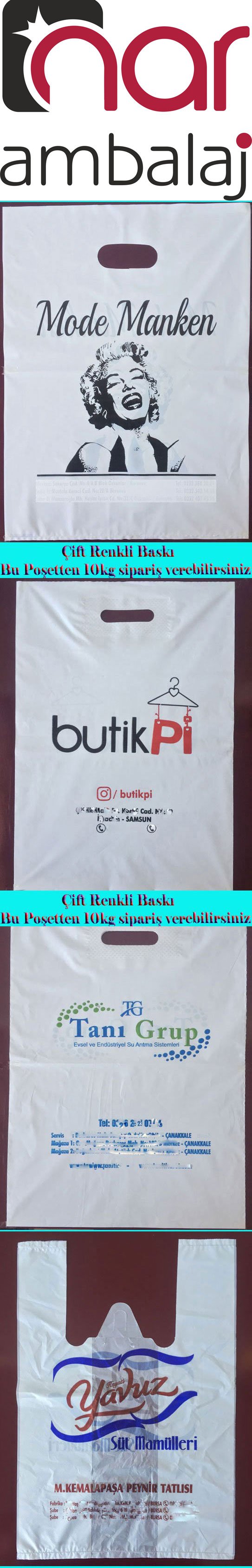 NAR AMBALAJ,İZMİRDE AMBALAJ MALZEMELERİ,10 KG.BASKILI POŞET,HIŞIR EL GEÇME TAKVİYELİ POŞET