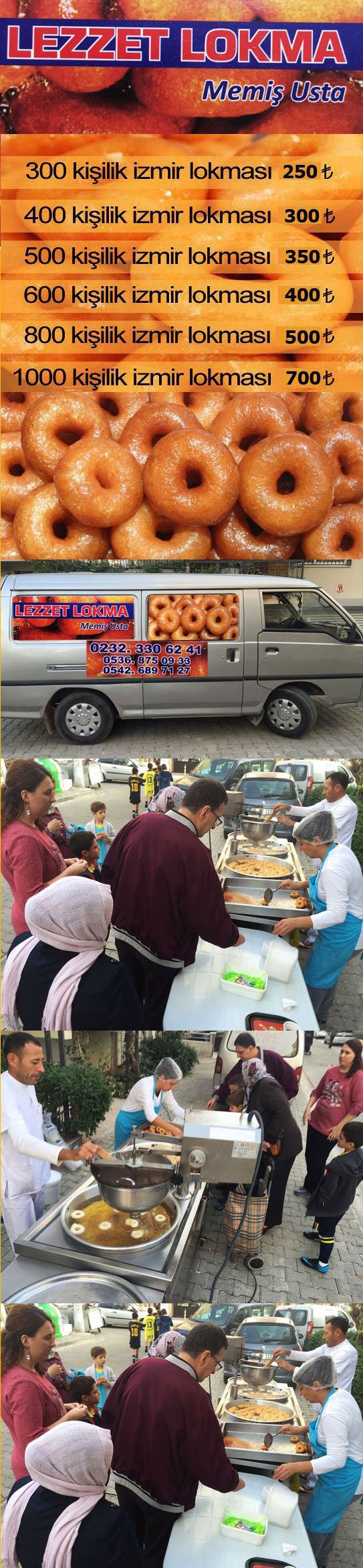 GÜMÜŞPALA LOKMACI,NERGİZ,DEDEBAŞI LOKMA,BAYRAKLIDA LOKMACI,SOĞUKKUYU LOKMACI