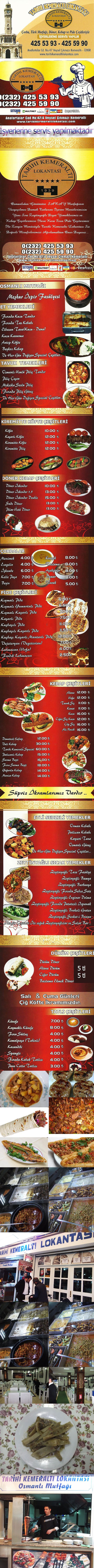 TARİHİ KEMERALTI LOKANTASI,İZMİR KONAKTA EV YEMEKLERİ,KEMERALTINDA SULU YEMEK,DÖNER KEBAP